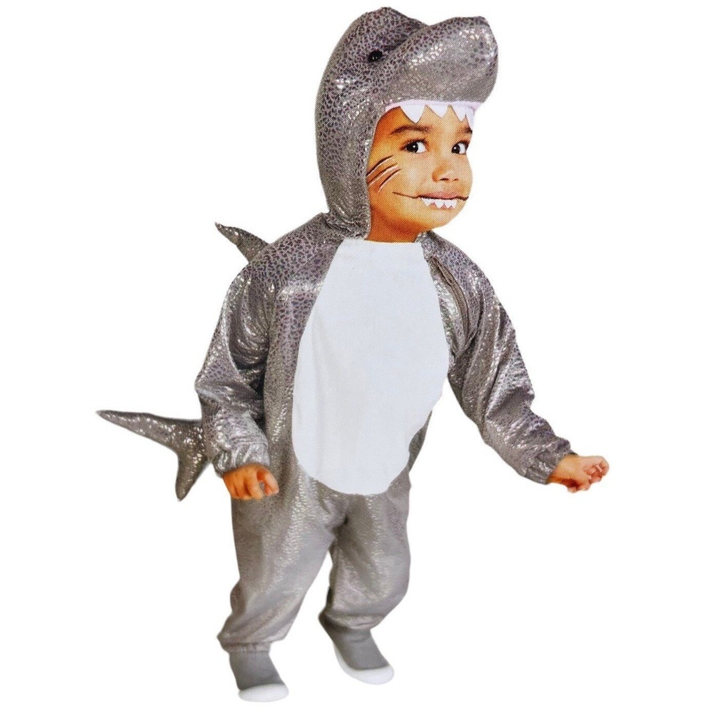 Halloween Hyde and Eek Boutique Shark 18-24m Jumpsuit Costume Plush Gray